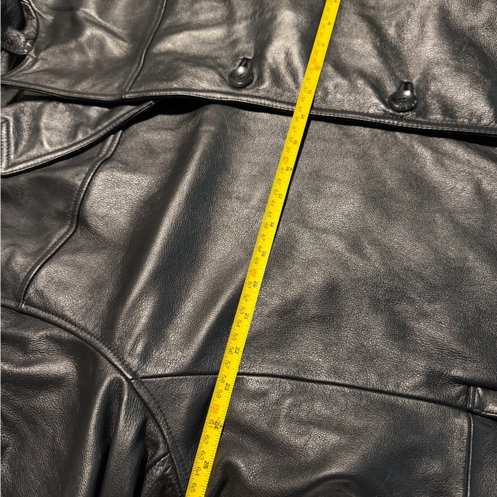 Black Leather Trench Coat - Picture 7 of 9
